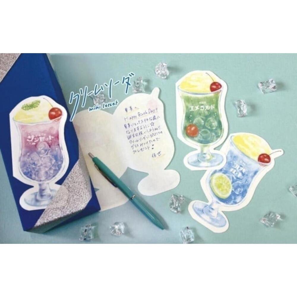 Furukawashiko Cream Soda Letter Sets, Textured Washi Paper Kawaii Stationery - Picture 10 of 10
